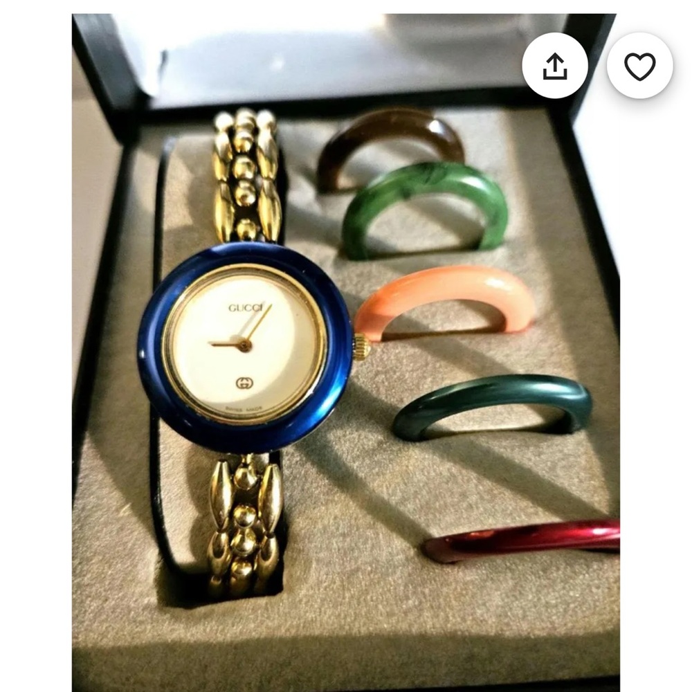Gucci Women's Gold Watch with Interchangeable Bezels - Picture 1 of 1